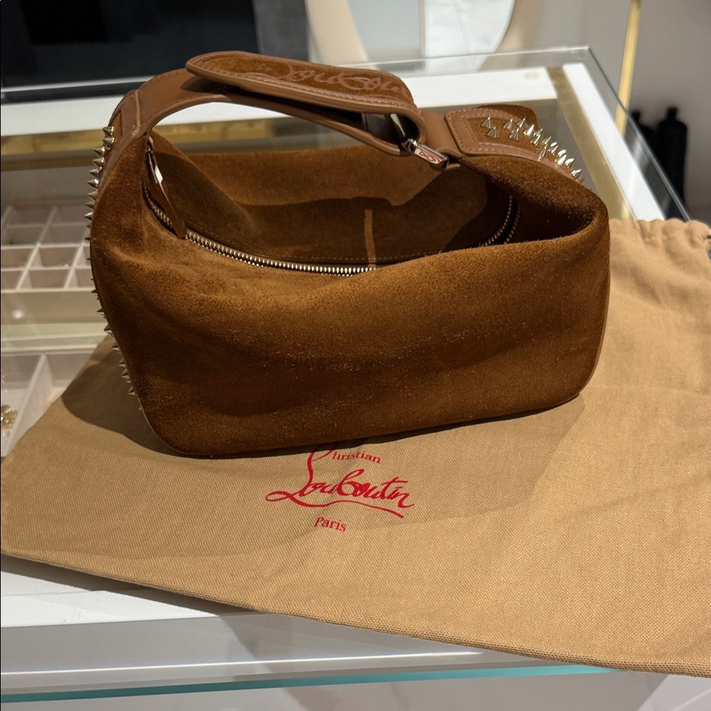 Christian Louboutin Tan Suede Shoulder Bag